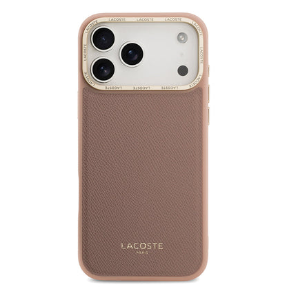 Apple iPhone 17 Pro Kılıf Lacoste Orjinal Lisanslı M-safe Şarj Özellikli Champs Elysees PU Deri Tasarımlı Kapak - Görsel 17