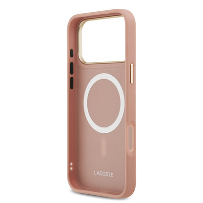 Apple iPhone 17 Pro Kılıf Lacoste Orjinal Lisanslı M-safe Şarj Özellikli Champs Elysees PU Deri Tasarımlı Kapak - Görsel 21