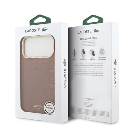 Apple iPhone 17 Pro Kılıf Lacoste Orjinal Lisanslı M-safe Şarj Özellikli Champs Elysees PU Deri Tasarımlı Kapak - Görsel 22
