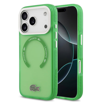 Apple iPhone 17 Pro Kılıf Lacoste Orjinal Lisanslı M-safe Şarj Özellikli İkonik Timsah Logolu Buzlu Kapak - Görsel 2