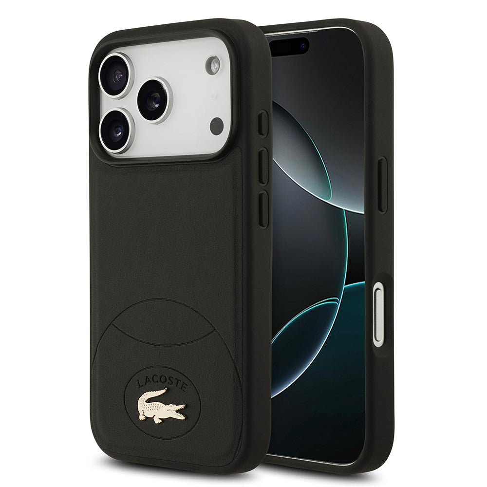 Apple iPhone 17 Pro Kılıf Lacoste Orjinal Lisanslı M-safe Şarj Özellikli PU Deri Tasarımlı Metal Logolu Kapak - Görsel 2