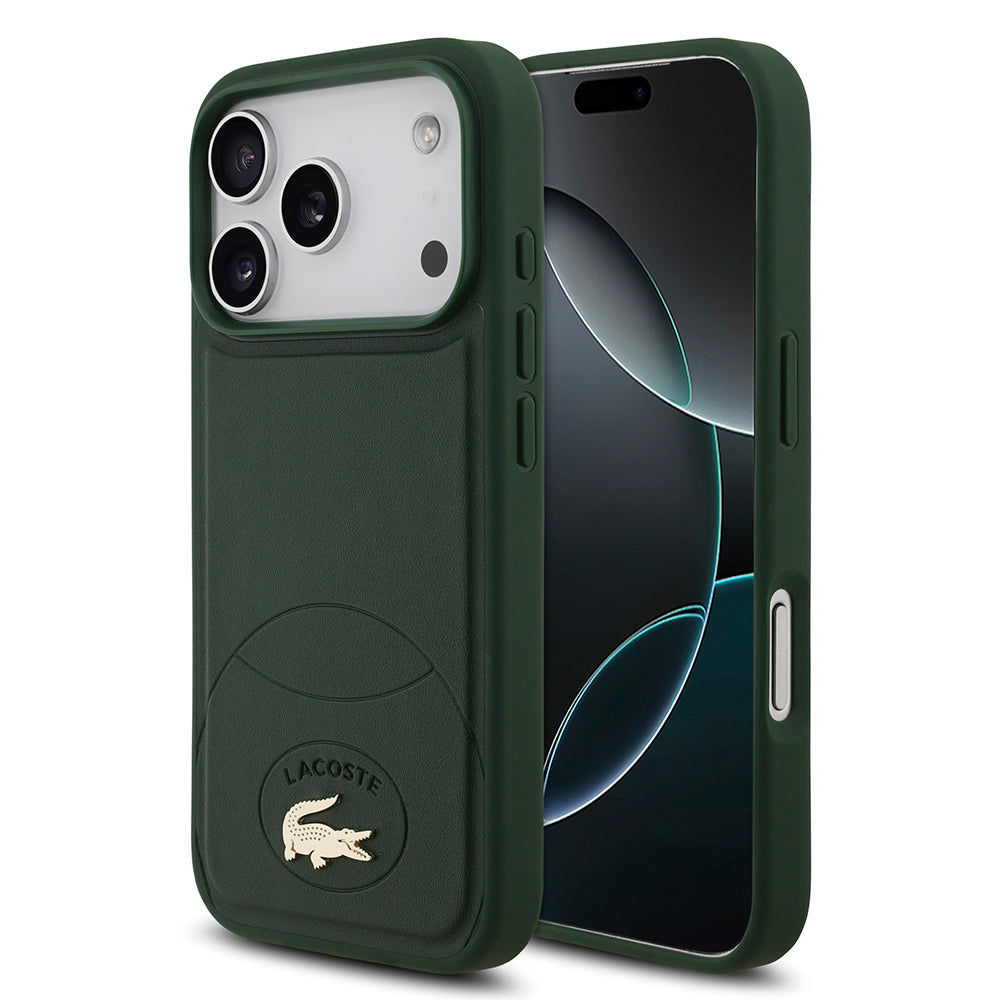 Apple iPhone 17 Pro Kılıf Lacoste Orjinal Lisanslı M-safe Şarj Özellikli PU Deri Tasarımlı Metal Logolu Kapak - Görsel 3