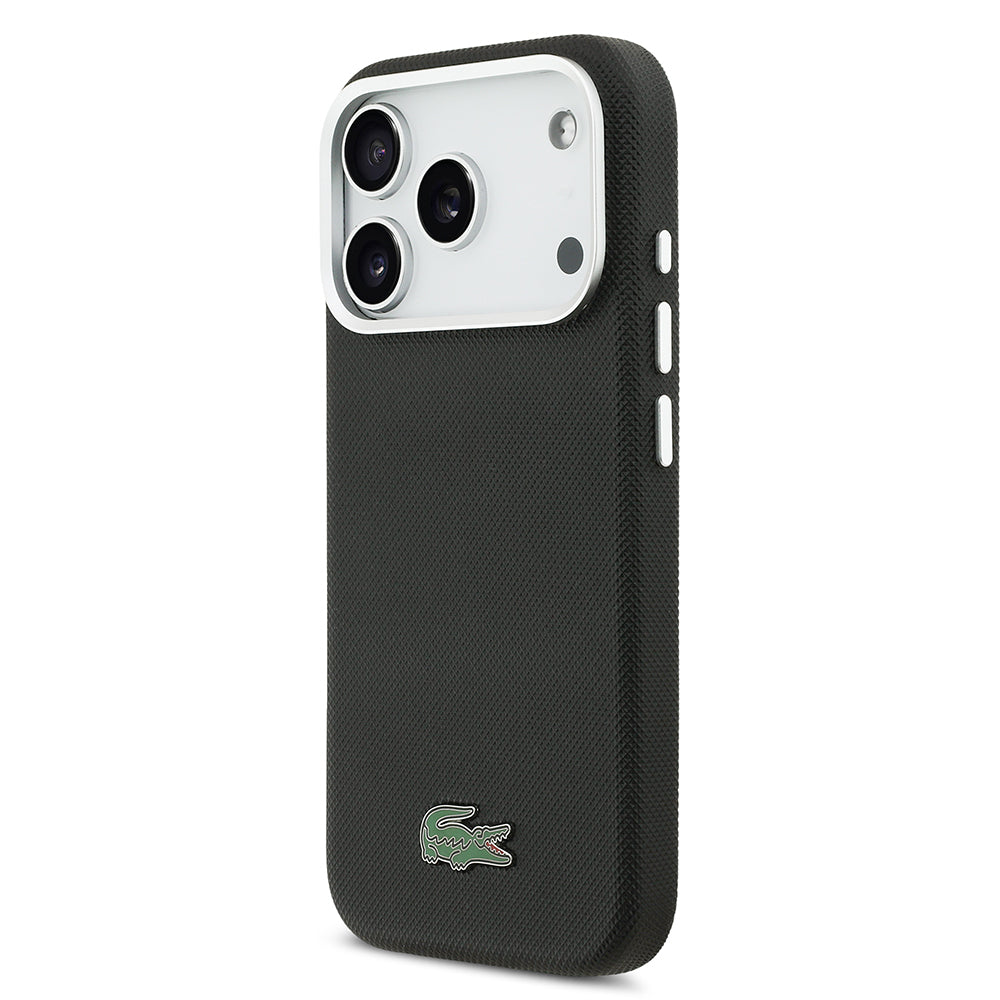 Apple iPhone 17 Pro Kılıf Lacoste Orjinal Lisanslı M-Safe Şarj Özellikli PVC Pike Desenli Arka Yüzey İkonik Timsah Dokuma Logolu Kapak - Görsel 2