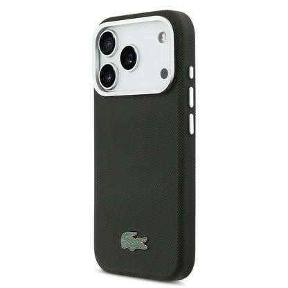Apple iPhone 17 Pro Kılıf Lacoste Orjinal Lisanslı M-Safe Şarj Özellikli PVC Pike Desenli Arka Yüzey İkonik Timsah Dokuma Logolu Kapak - Görsel 2