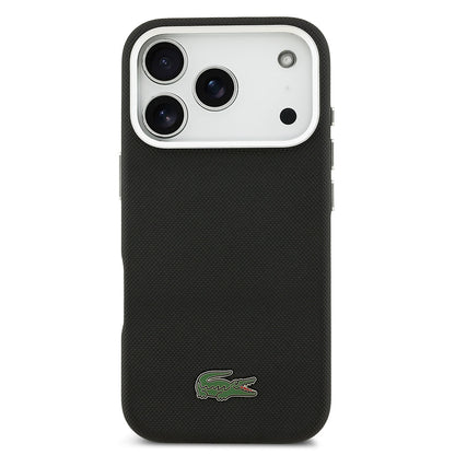 Apple iPhone 17 Pro Kılıf Lacoste Orjinal Lisanslı M-Safe Şarj Özellikli PVC Pike Desenli Arka Yüzey İkonik Timsah Dokuma Logolu Kapak - Görsel 3