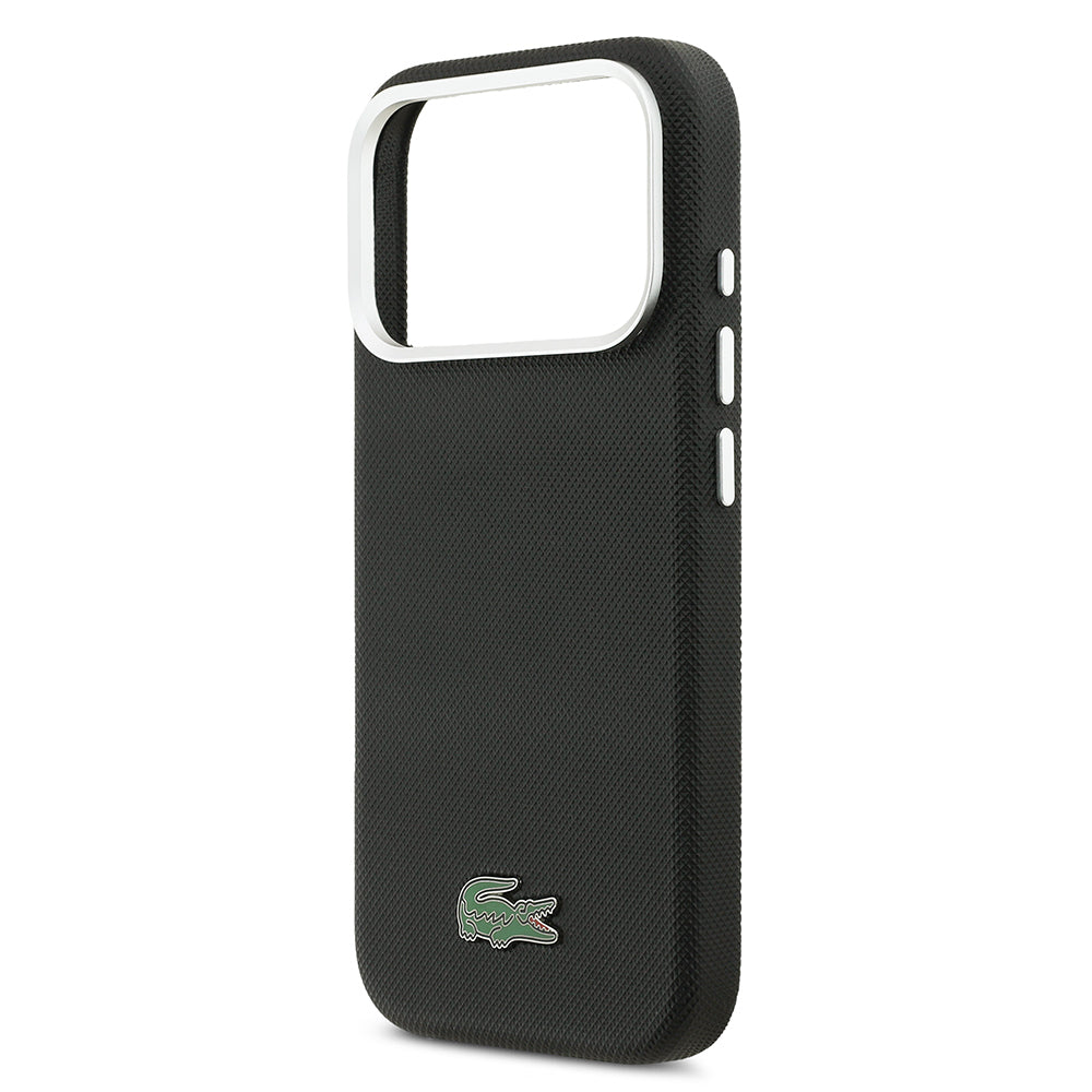 Apple iPhone 17 Pro Kılıf Lacoste Orjinal Lisanslı M-Safe Şarj Özellikli PVC Pike Desenli Arka Yüzey İkonik Timsah Dokuma Logolu Kapak - Görsel 5