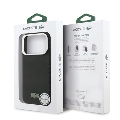 Apple iPhone 17 Pro Kılıf Lacoste Orjinal Lisanslı M-Safe Şarj Özellikli PVC Pike Desenli Arka Yüzey İkonik Timsah Dokuma Logolu Kapak - Görsel 8