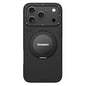 Apple iPhone 17 Pro Kılıf M-safe Şarj Özellikli 360 Derece Standlı Basit Mat Deri Desenli Youngkit Tech Leather Serisi Kapak