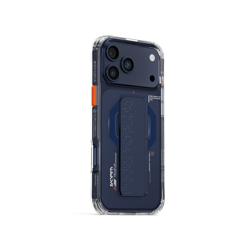 Apple iPhone 17 Pro Kılıf M-Safe Şarj Özellikli Airbag Tasarımlı Standlı Skinarma Haxa Kapak - Görsel 4