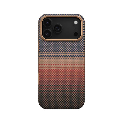 Apple iPhone 17 Pro Kılıf M-safe Şarj Özellikli Aramid Fiber Pitaka Military-Grade Sunset-Moonrise Serisi Kapak - Görsel 2