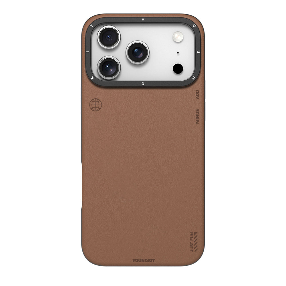 Apple iPhone 17 Pro Kılıf M-safe Şarj Özellikli Basit Mat Deri Desenli Youngkit Tech Fashion Serisi Kapak - Görsel 3