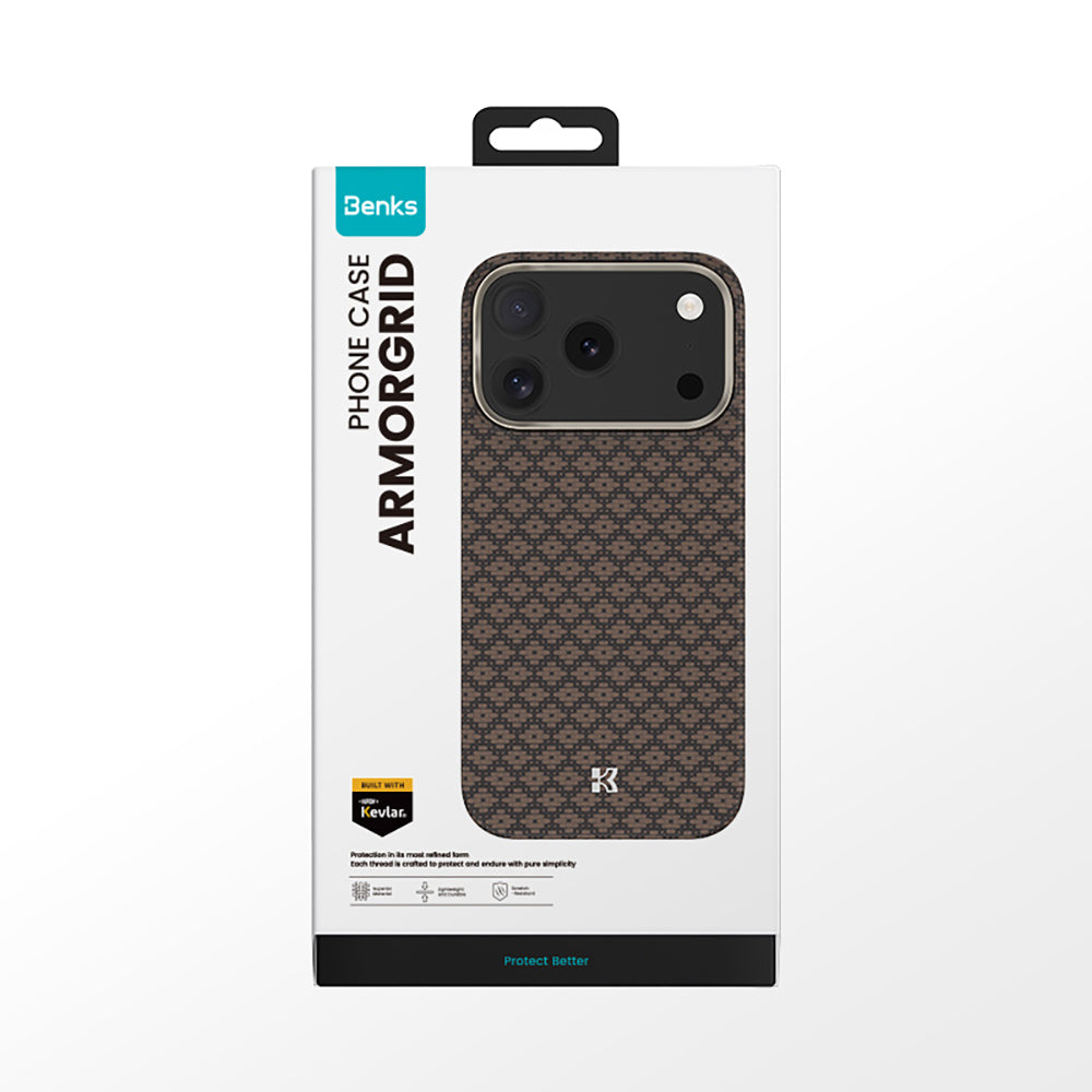 Apple iPhone 17 Pro Kılıf M-Safe Şarj Özellikli Benks ArmorAir ArmorGrid Serisi Kevlar Kapak - Görsel 23
