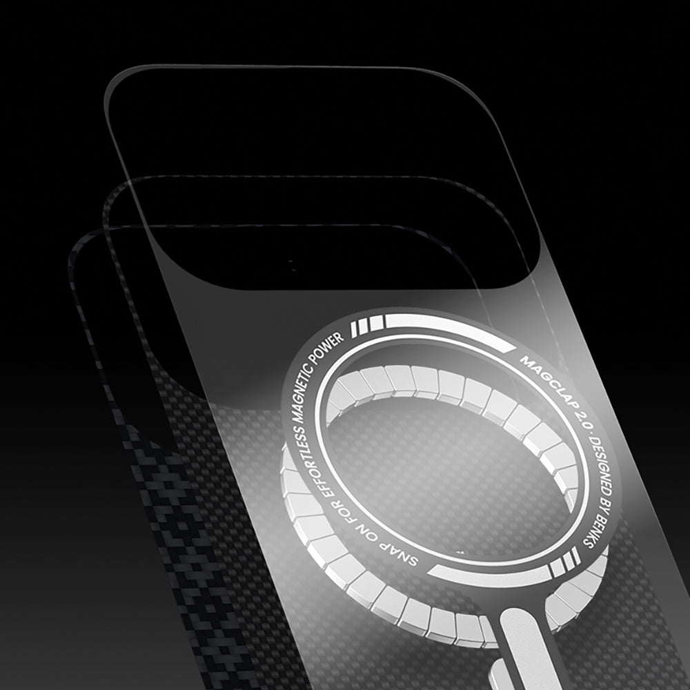 Apple iPhone 17 Pro Kılıf M-Safe Şarj Özellikli Benks ArmorAir ArmorGrid Serisi Kevlar Kapak - Görsel 18