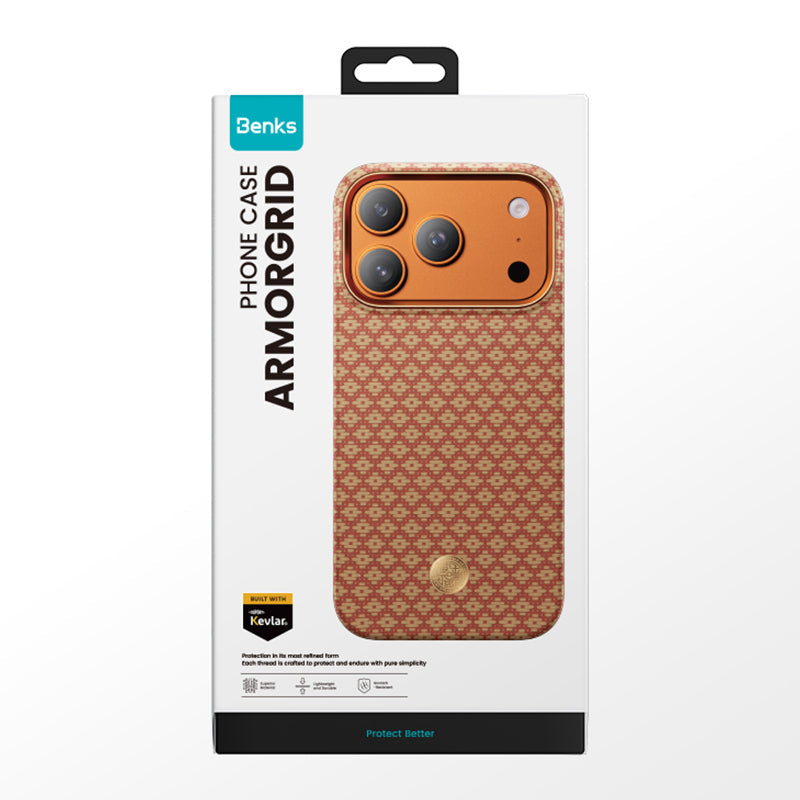 Apple iPhone 17 Pro Kılıf M-Safe Şarj Özellikli Benks ArmorAir ArmorGrid Serisi Kevlar Kapak - Görsel 30