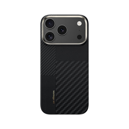 Apple iPhone 17 Pro Kılıf M-safe Şarj Özellikli Karbon Fiber Benks Montage ArmorAir Kevlar Kapak - Görsel 2