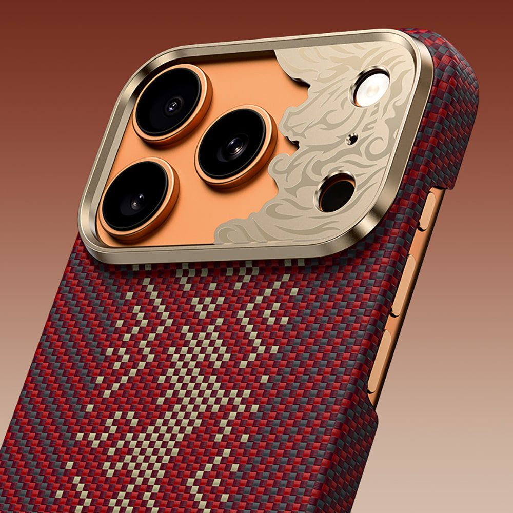 Apple iPhone 17 Pro Kılıf M-safe Şarj Özellikli Karbon Fiber Tasarımlı Benks Knight ArmorAir Kevlar Kapak - Görsel 6