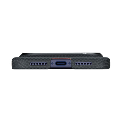 Apple iPhone 17 Pro Kılıf M-safe Şarj Özellikli Lumintex Teknolojili Fosforlu Aramid Fiber Pitaka Tactile Woven Aries Serisi Kapak - Görsel 4