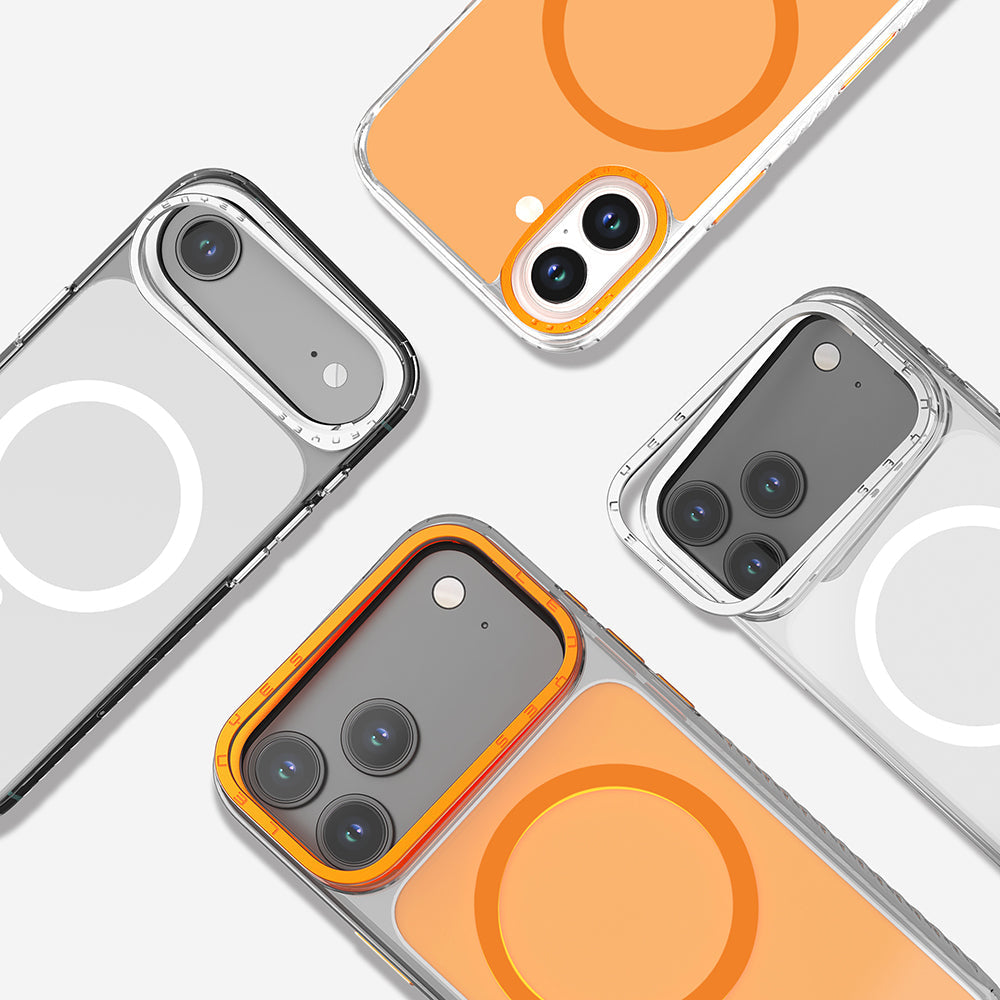 Apple iPhone 17 Pro Kılıf M-safe Şarj Özellikli Metal Kamera Çerçeveli Airbag Tasarımlı Lenyes CK221 Sert PC Kapak - Görsel 4