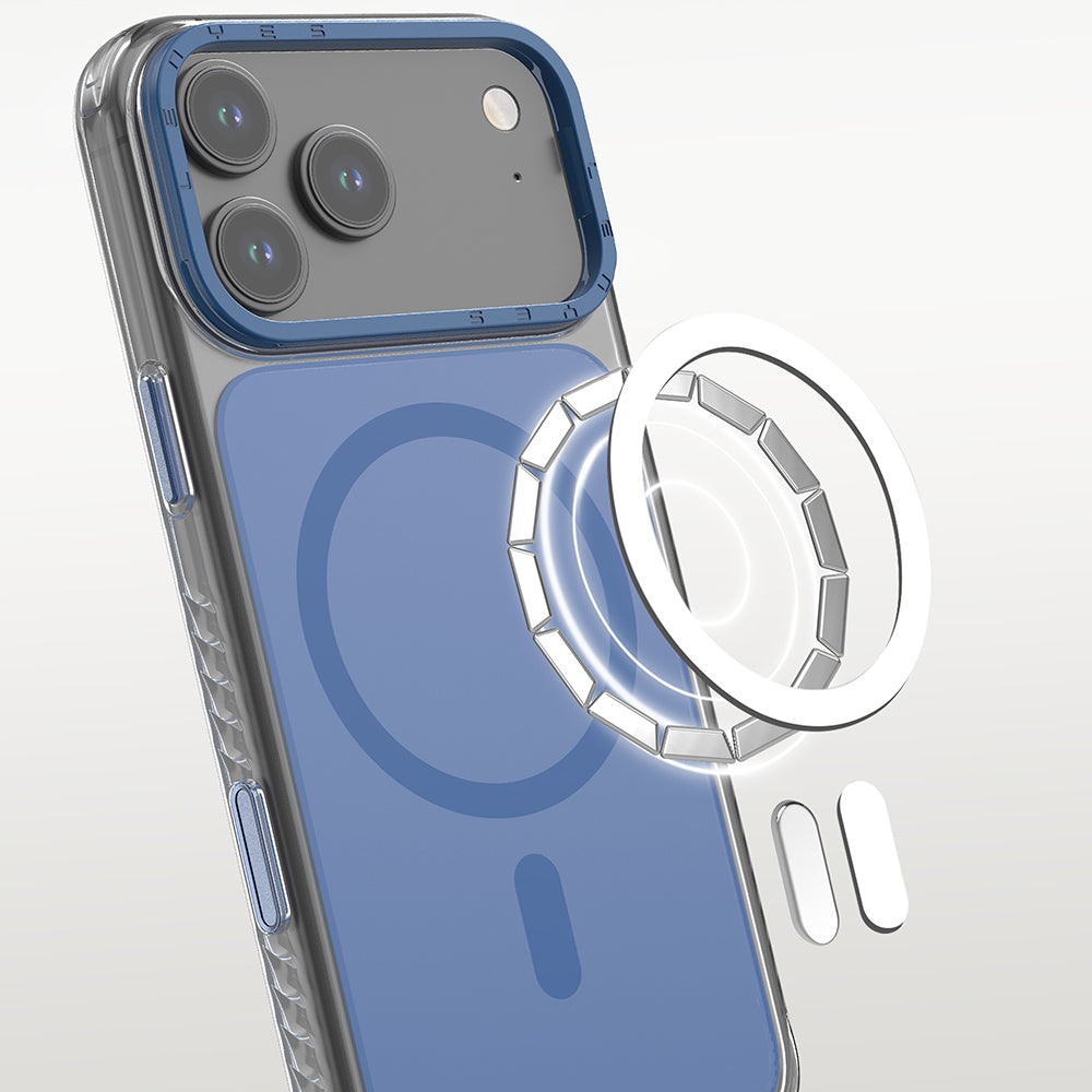 Apple iPhone 17 Pro Kılıf M-safe Şarj Özellikli Metal Kamera Çerçeveli Airbag Tasarımlı Lenyes CK221 Sert PC Kapak - Görsel 8