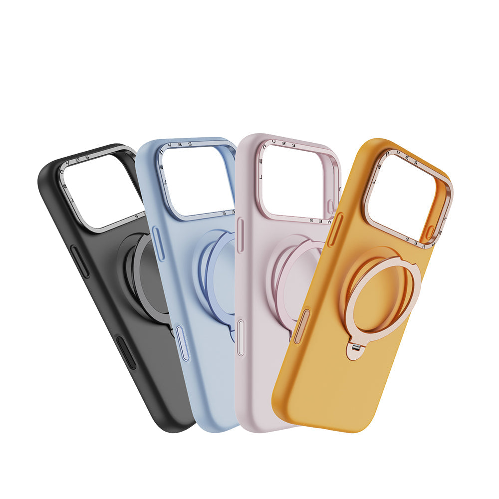Apple iPhone 17 Pro Kılıf M-safe Şarj Özellikli Metal Standlı Sıvı Silikon Lenyes CK223 Kapak - Görsel 6