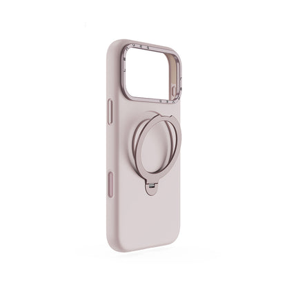 Apple iPhone 17 Pro Kılıf M-safe Şarj Özellikli Metal Standlı Sıvı Silikon Lenyes CK223 Kapak