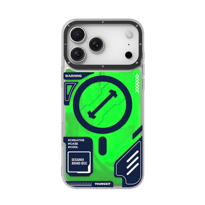 Apple iPhone 17 Pro Kılıf M-safe Şarj Özellikli Parlak Kumlu Sıvılı Tasarımlı Galaxy Fantasy Serisi Kapak - Görsel 3