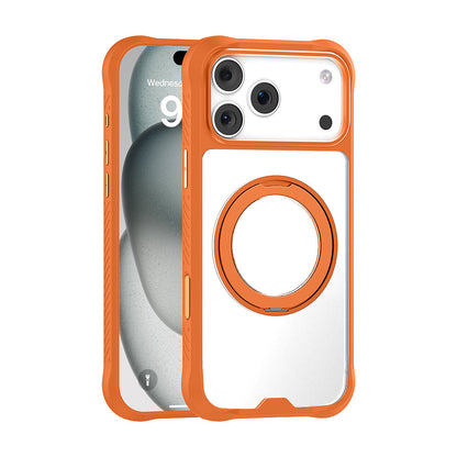 Apple iPhone 17 Pro Kılıf M-safe Şarj Özellikli Parmak Ring Standlı Airbag Tasarımlı Mutural Obsidian Serisi Kapak - Görsel 4