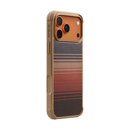 Apple iPhone 17 Pro Kılıf M-safe Şarj Özellikli Pitaka Tactile Woven Sunset-Moonrise Aramid Pro Guard Serisi Kapak - Görsel 3