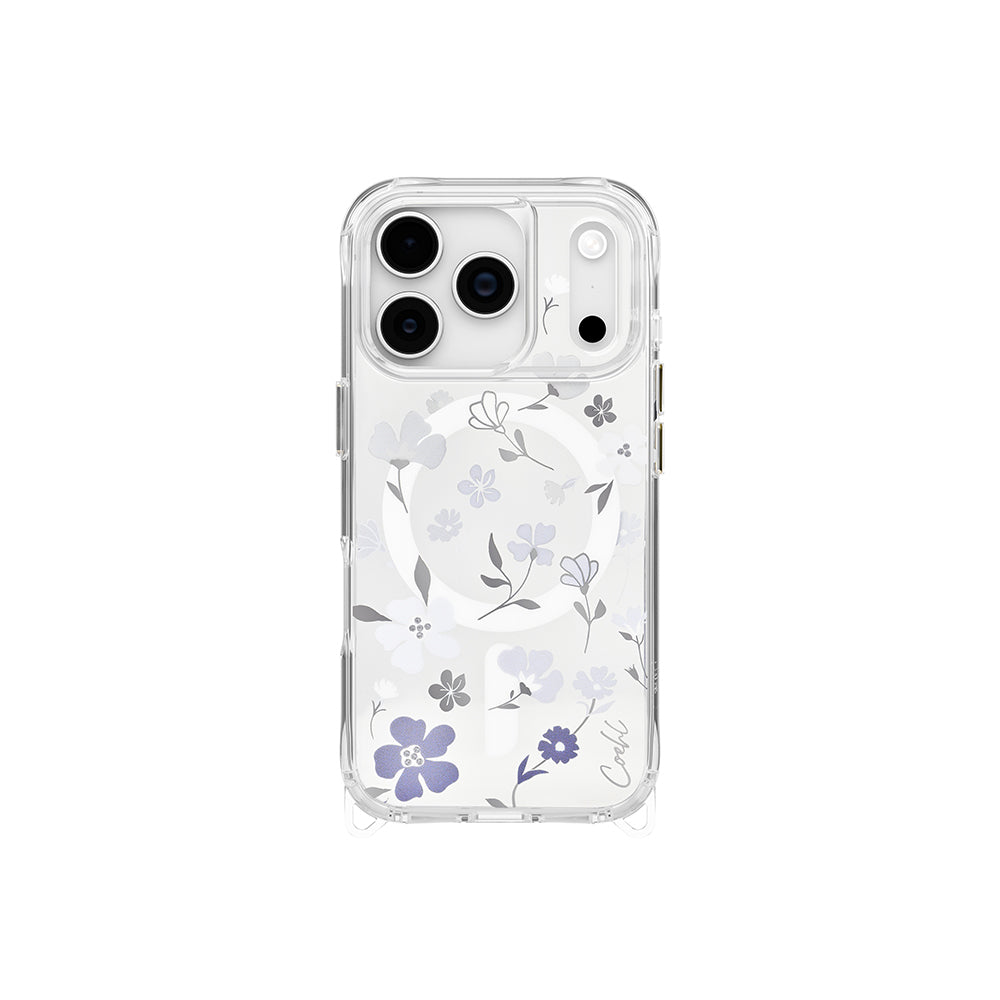 Apple iPhone 17 Pro Kılıf M-safe Şarj Özellikli Şeffaf Arka Yüzey Çiçekli Coehl Amara Kapak - Görsel 2