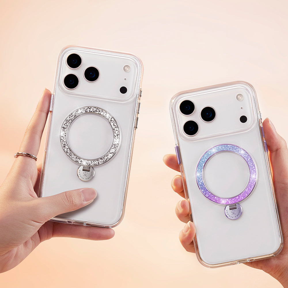 Apple iPhone 17 Pro Kılıf M-safe Şarj Özellikli Simli Standlı Pynana Dancing Circle Trendy Serisi Kapak - Görsel 8