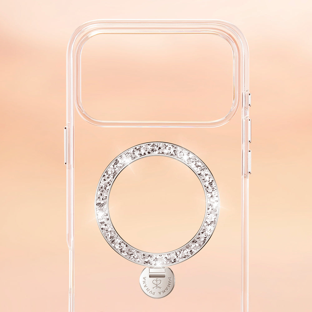 Apple iPhone 17 Pro Kılıf M-safe Şarj Özellikli Simli Standlı Pynana Dancing Circle Trendy Serisi Kapak - Görsel 9