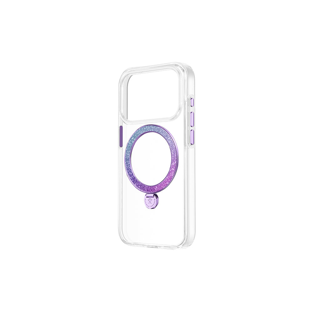 Apple iPhone 17 Pro Kılıf M-safe Şarj Özellikli Simli Standlı Pynana Dancing Circle Trendy Serisi Kapak - Görsel 4