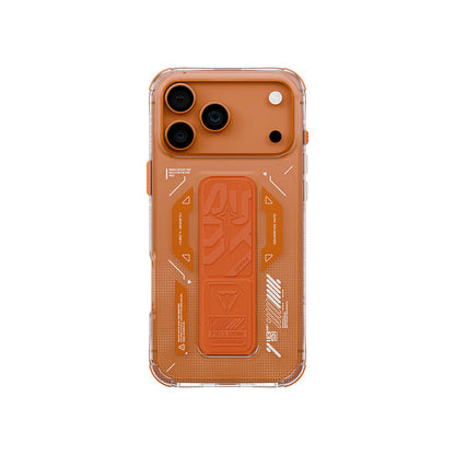 Apple iPhone 17 Pro Kılıf M-safe Şarj Özellikli Teknoloji Desenli Skinarma Helio Mag Charge Standlı Kapak - Görsel 2