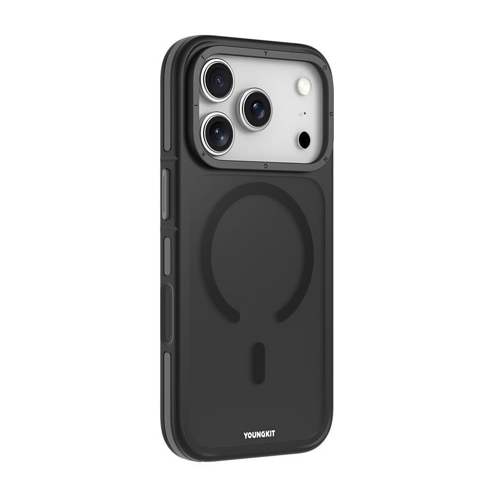 Apple iPhone 17 Pro Kılıf M-safe Şarj Özellikli Youngkit Rock Sand Serisi Kapak - Görsel 3