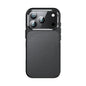 Apple iPhone 17 Pro Kılıf Mat Transparan Karbon Fiber Görünümlü Wlons Marin Kapak