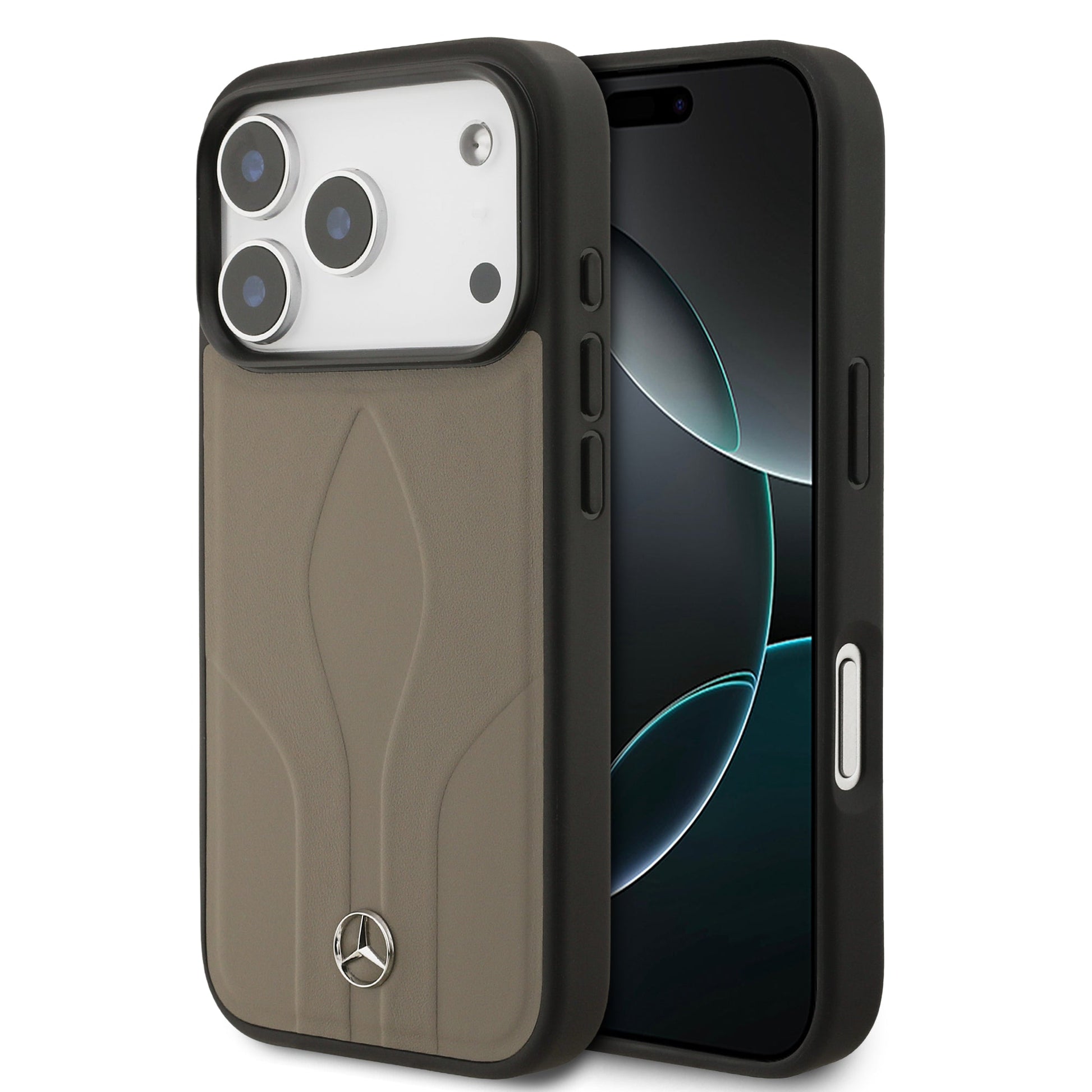 Apple iPhone 17 Pro Kılıf Mercedes Benz Orjinal Lisanslı M-safe Şarj Özellikli Dokulu Desenli Deri Kapak - Görsel 3