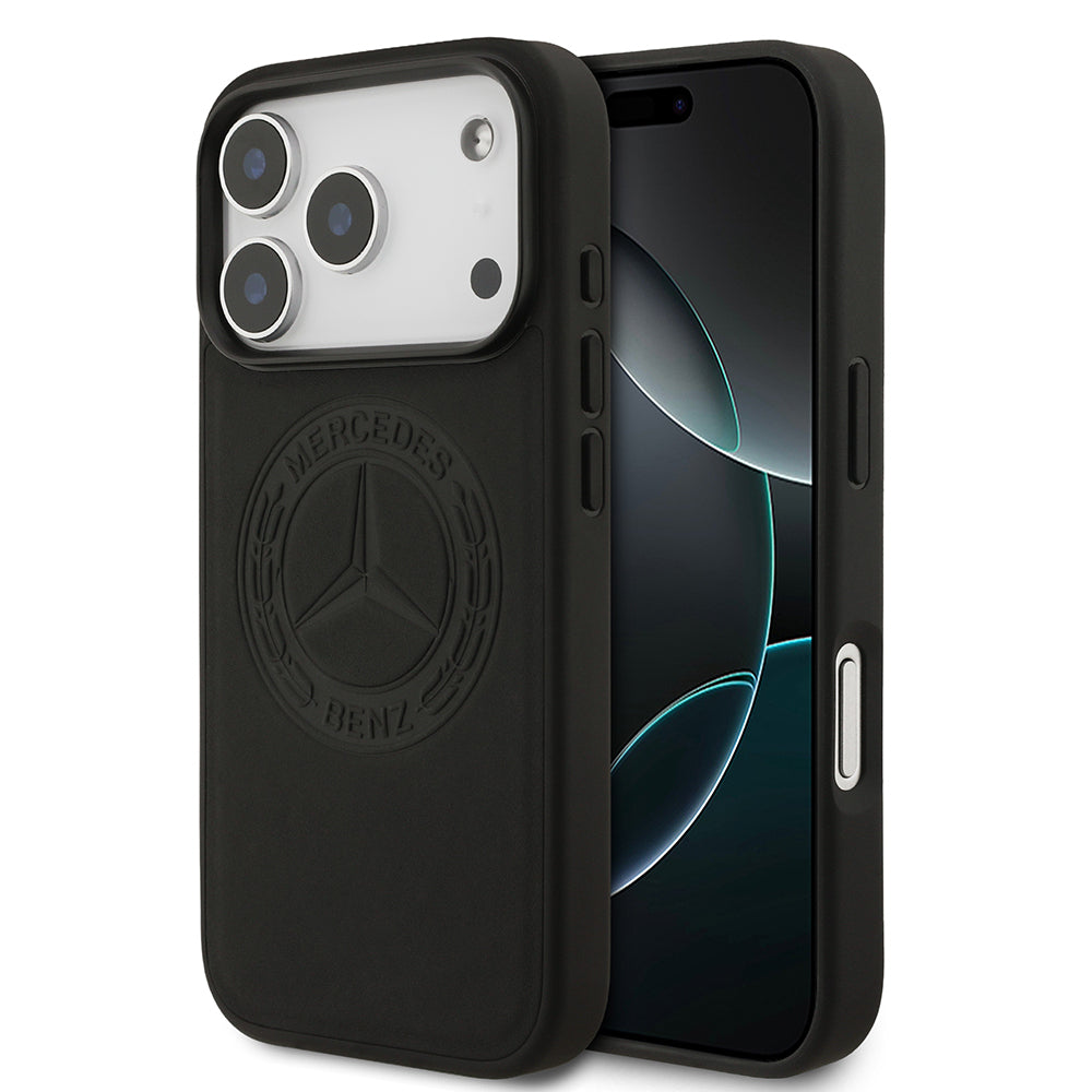 Apple iPhone 17 Pro Kılıf Mercedes Benz Orjinal Lisanslı M-safe Şarj Özellikli Hakiki Deri Nostaljik Yıldız Dizayn Kapak - Görsel 2