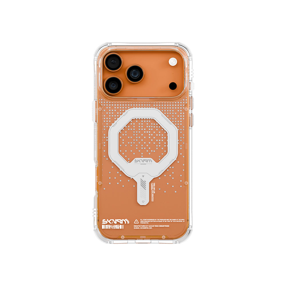 Apple iPhone 17 Pro Kılıf Skinarma M-Safe Şarj Özellikli IML Baskılı Holografik MYST Kapak - Görsel 3