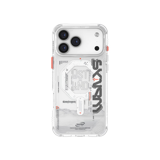 Apple iPhone 17 Pro Kılıf Skinarma M-safe Şarj Özellikli Yazı Desenli Airbag Tasarımlı Sonix Kapak
