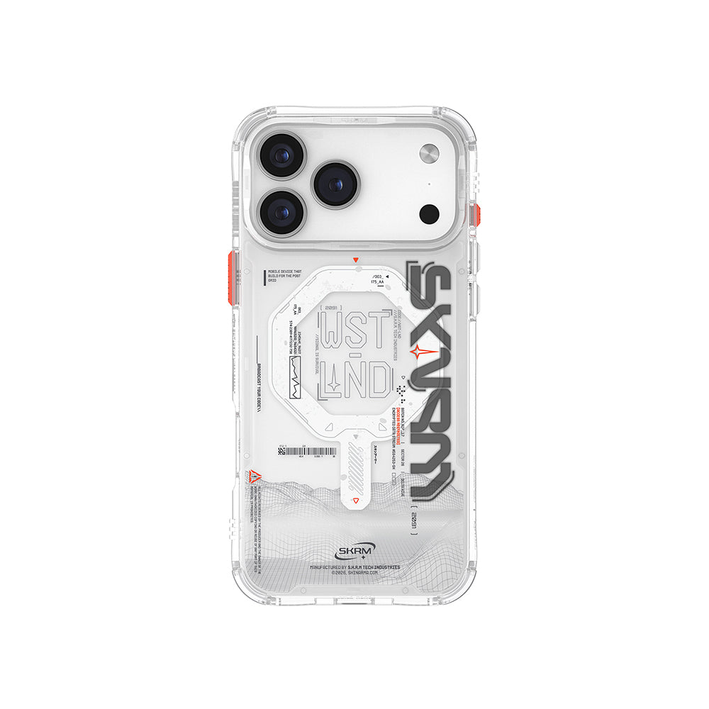 Apple iPhone 17 Pro Kılıf Skinarma M-safe Şarj Özellikli Yazı Desenli Airbag Tasarımlı Sonix Kapak - Görsel 2