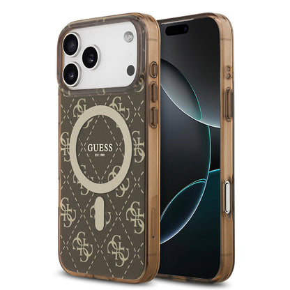 Apple iPhone 17 Pro Max Kılıf Guess Orjinal Lisanslı M-safe Şarj Özellikli IML Baskılı Klasik Logolu 4G Desenli Kapak - Görsel 2