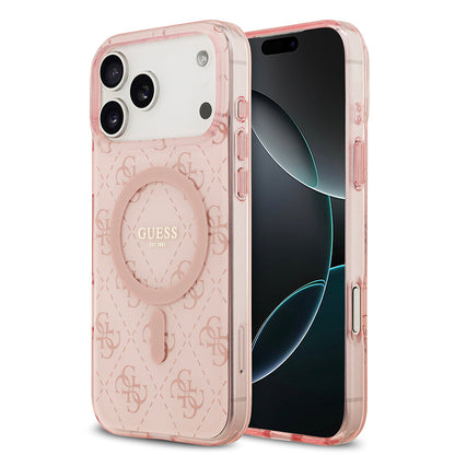 Apple iPhone 17 Pro Max Kılıf Guess Orjinal Lisanslı M-safe Şarj Özellikli IML Baskılı Klasik Logolu 4G Desenli Kapak - Görsel 3