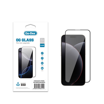 Apple iPhone 17 Pro Max Go Des OG Glass Antistatik Temperli Cam Ekran Koruyucu - Görsel 2