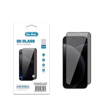 Apple iPhone 17 Pro Max Go Des OG Glass Privacy Antistatik Temperli Cam Ekran Koruyucu - Görsel 2