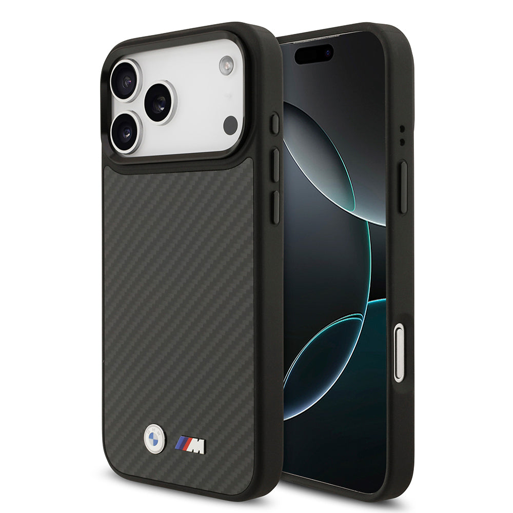 Apple iPhone 17 Pro Max Kılıf BMW Orjinal Lisanslı M-safe Şarj Özellikli Karbon Fiber Metal Logolu Kevlar Kapak - Görsel 2