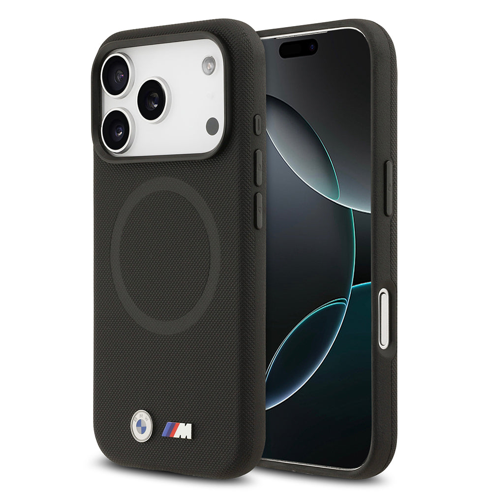 Apple iPhone 17 Pro Max Kılıf BMW Orjinal Lisanslı M-safe Şarj Özellikli Metal Logolu Delikli M Dizayn Deri Kapak - Görsel 4