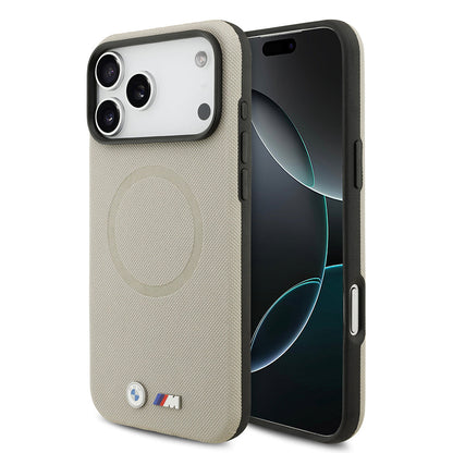 Apple iPhone 17 Pro Max Kılıf BMW Orjinal Lisanslı M-safe Şarj Özellikli Metal Logolu Delikli M Dizayn Deri Kapak - Görsel 3