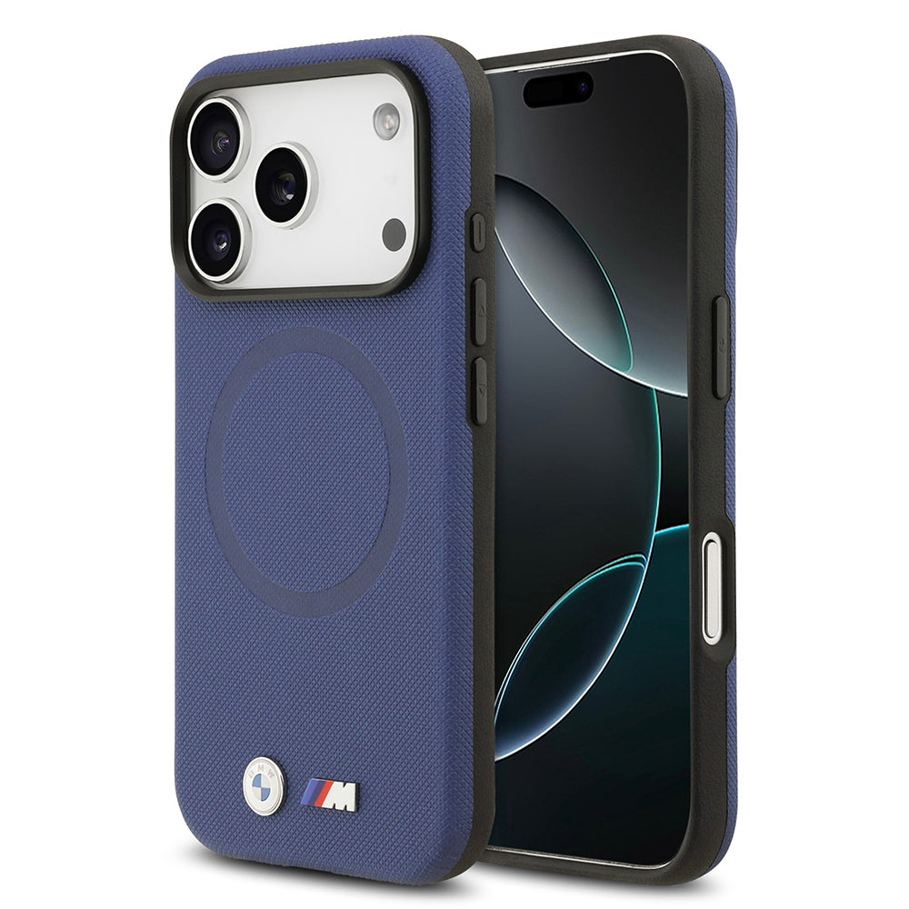 Apple iPhone 17 Pro Max Kılıf BMW Orjinal Lisanslı M-safe Şarj Özellikli Metal Logolu Delikli M Dizayn Deri Kapak - Görsel 5