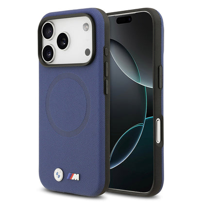 Apple iPhone 17 Pro Max Kılıf BMW Orjinal Lisanslı M-safe Şarj Özellikli Metal Logolu Delikli M Dizayn Deri Kapak - Görsel 5