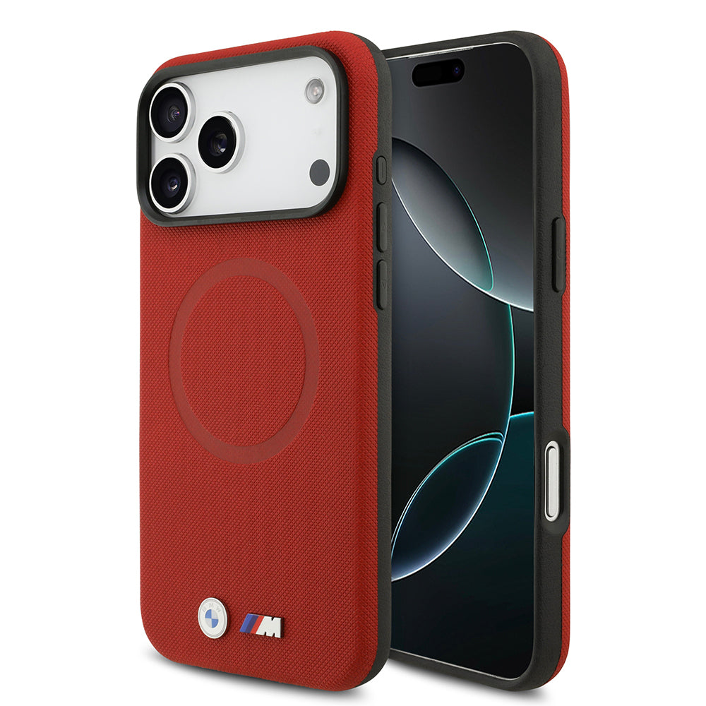 Apple iPhone 17 Pro Max Kılıf BMW Orjinal Lisanslı M-safe Şarj Özellikli Metal Logolu Delikli M Dizayn Deri Kapak - Görsel 6